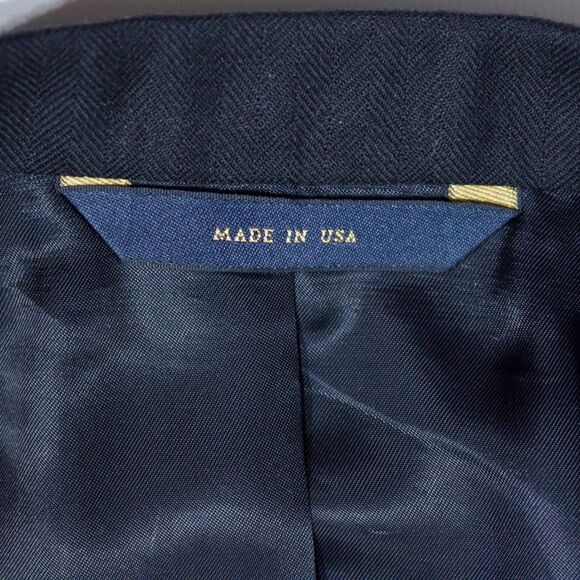 Brooks Brothers 1818 Madison Saxxon Navy Blue 100% Wool Blazer Made in USA 41R - Picture 8 of 12